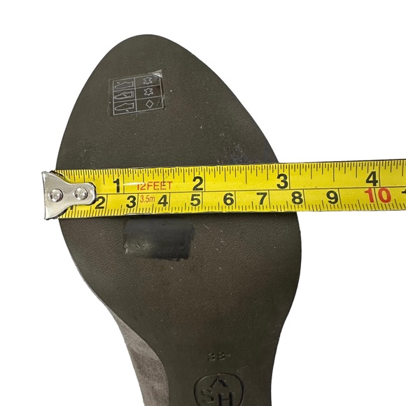 ASH Eloise Grey Suede Stiletto Platform High Heels Size 38/ US 7.5-8 - Picture 14 of 16